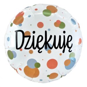 Balon foliowy 18" Dziękuję (kolorowe grochy) 70268 Oliwia Balony