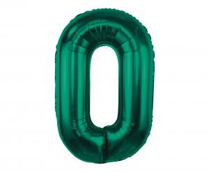 Balon foliowy B&C, cyfra 0, zieleń butelkowa, 85 cm 84167 Oliwia Balony