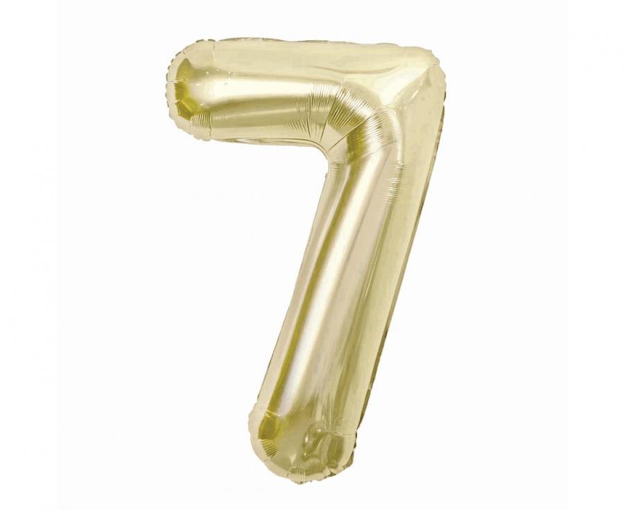 Balon foliowy B&C, cyfra 7, szampańska, 85 cm