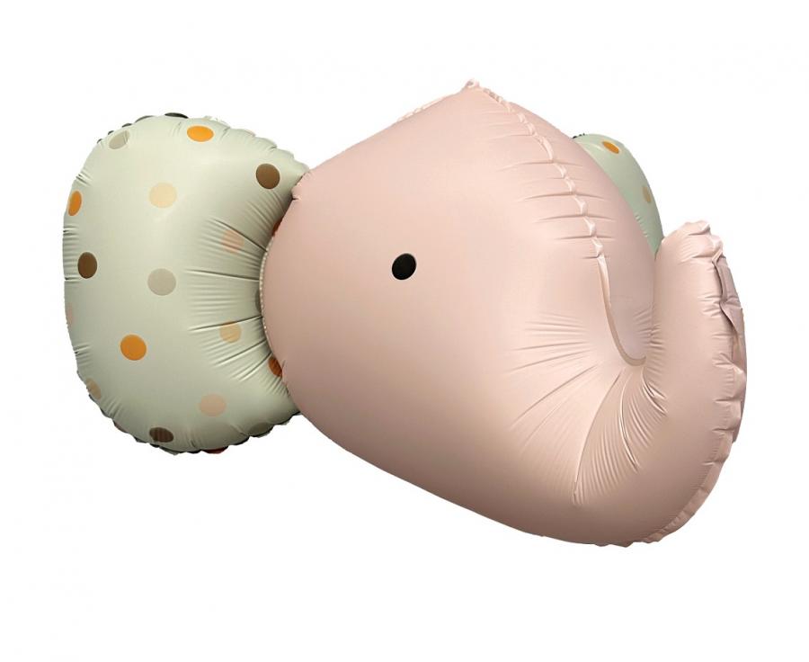 Balon foliowy Słoń 3D, różowy matowy, 63×50 cm
