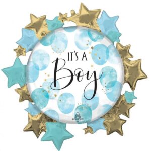 Balon foliowy Baby Boy Blue Watercolor 97688 Oliwia Balony
