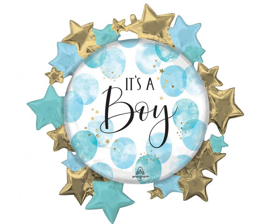 Balon foliowy Baby Boy Blue Watercolor