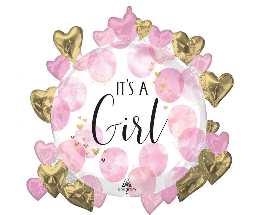 Balon foliowy Baby Girl Pink Watercolor
