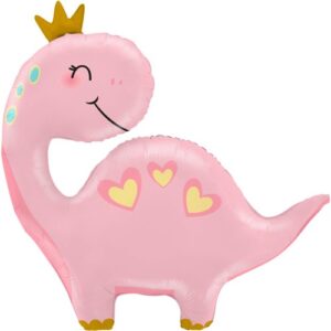 Balon foliowy dinozaur pink dino z koroną Balon-dinozaur-pink-dino-z-korona-helovebalony Oliwia Balony