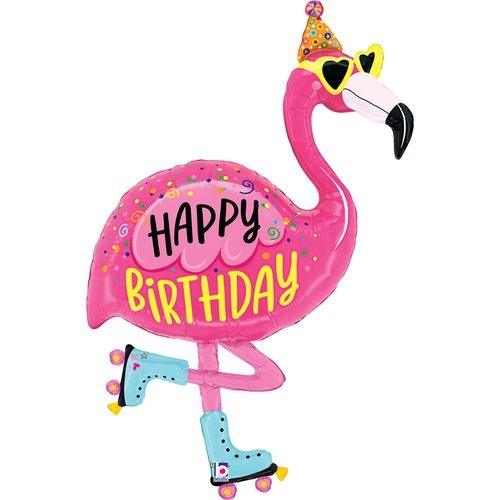 Balon foliowy Grabo 42”, Flamingo Birthday