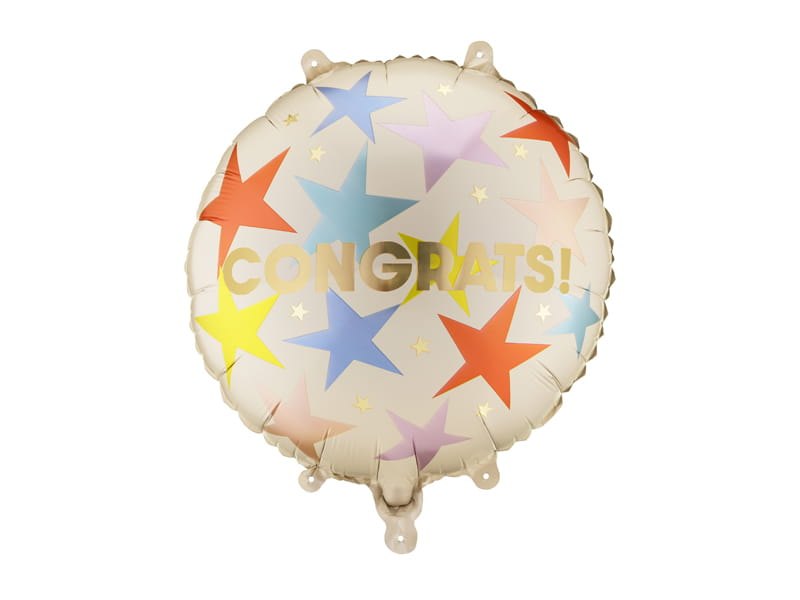 Balon foliowy Congrats Gratulacje pastylka, 35 cm