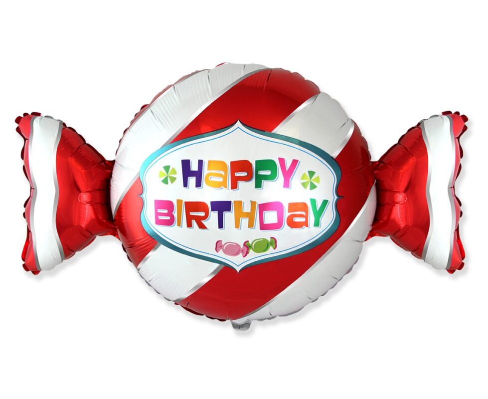 Balon foliowy Słodki cukierek, czerwony