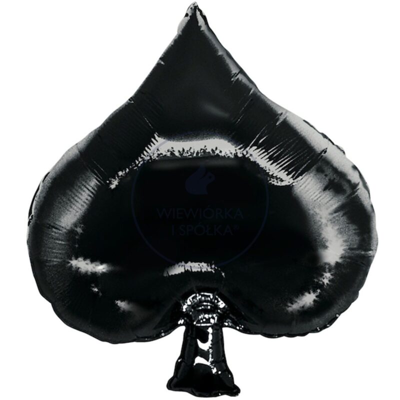 Balon foliowy z helem, karty pik, Grabo, 86cm – Casino Spade