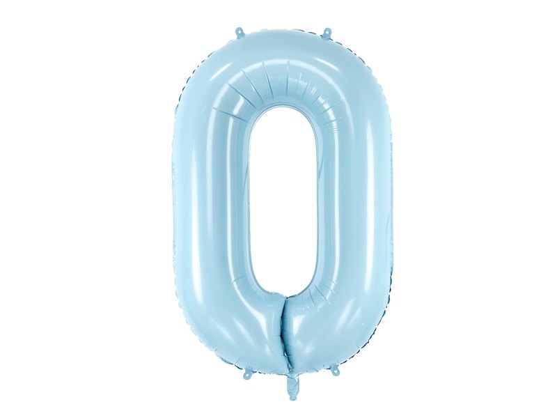Balon foliowy Cyfra ”0”, 86cm, jasny niebieski