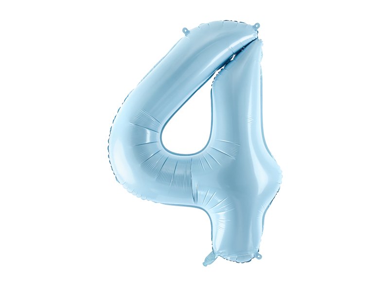 Balon foliowy Cyfra ”4”, 86cm, jasny niebieski
