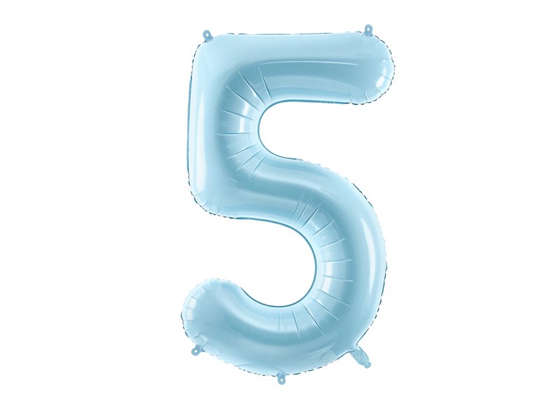 Balon foliowy Cyfra ”5”, 86cm, jasny niebieski
