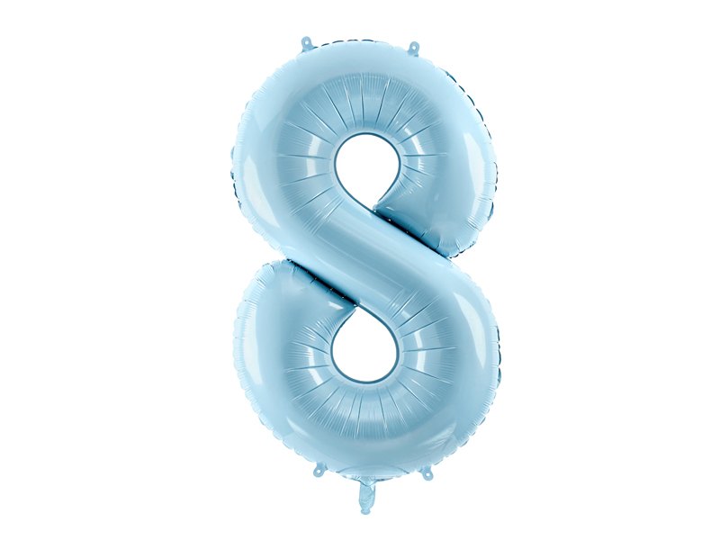 Balon foliowy Cyfra ”8”, 86cm, jasny niebieski