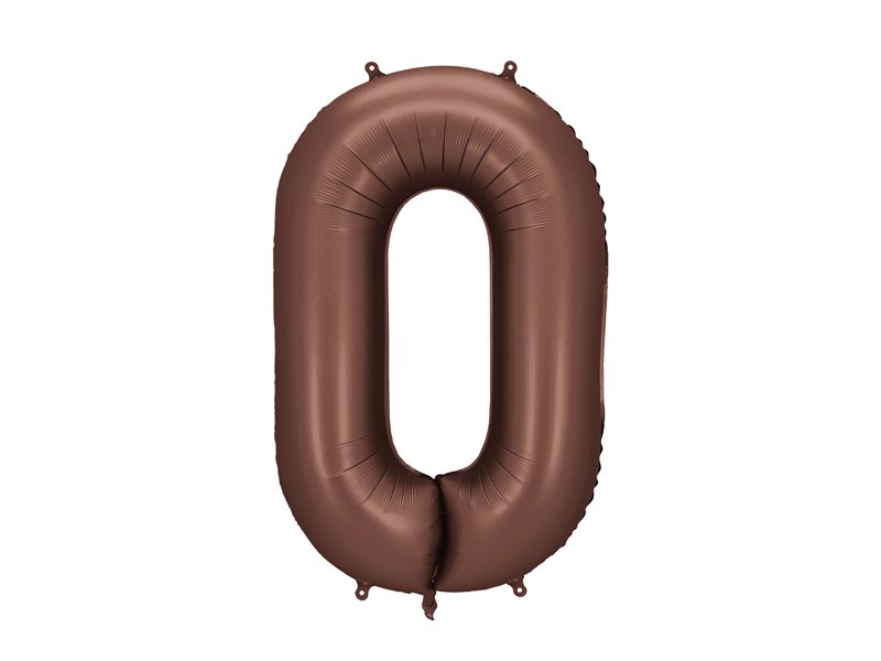 Balon foliowy Cyfra '0′, 86cm, mocca