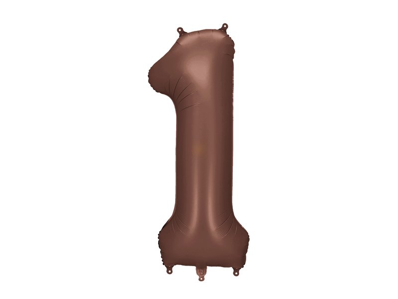 Balon foliowy Cyfra '1′, 86cm, mocca