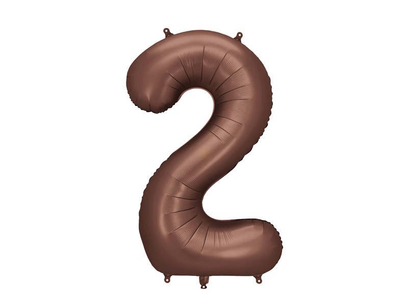 Balon foliowy Cyfra '2′, 86cm, mocca