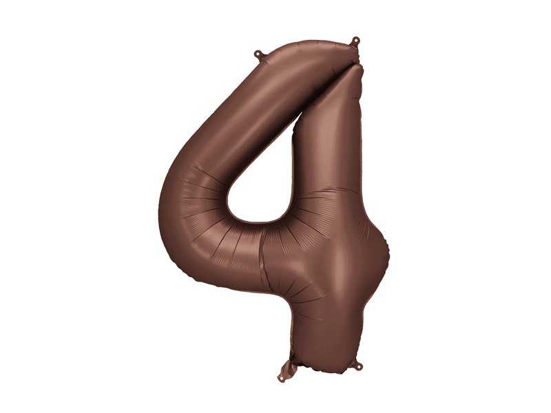 Balon foliowy Cyfra '4′, 86cm, mocca