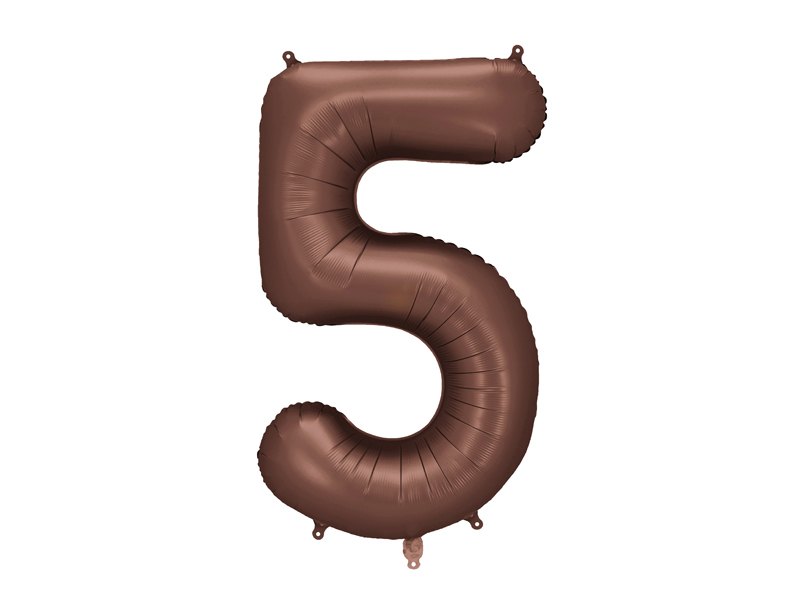 Balon foliowy Cyfra '5′, 86cm, mocca