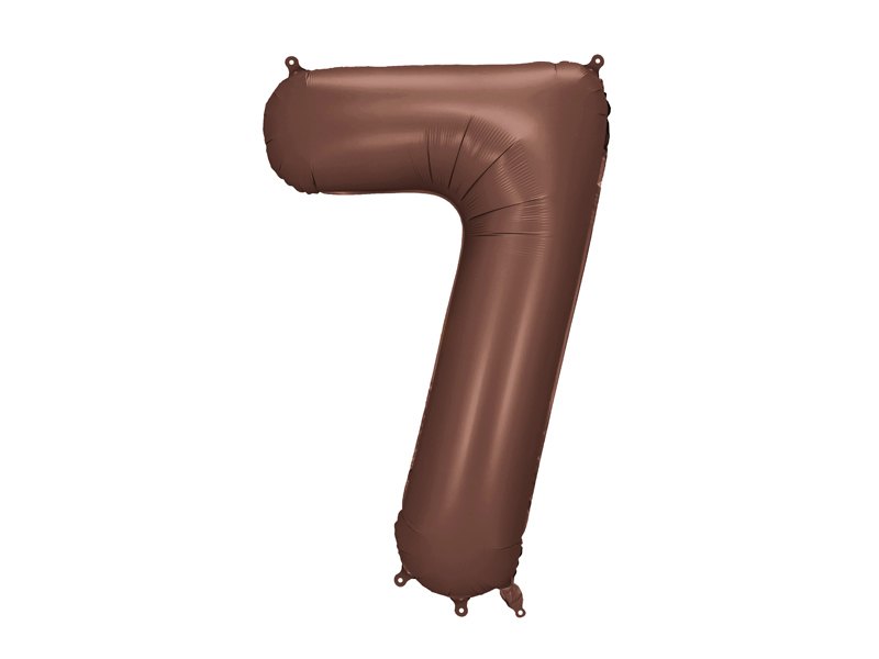 Balon foliowy Cyfra '7′, 86cm, mocca