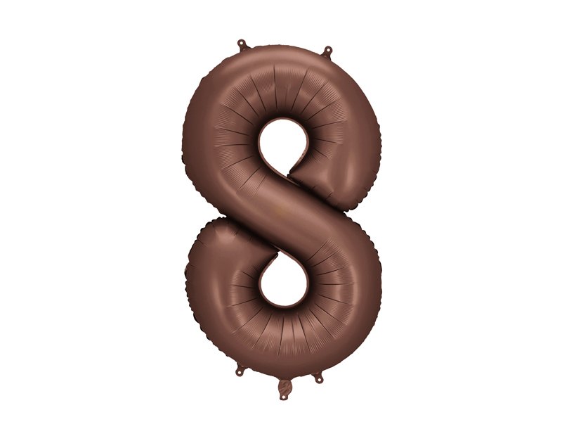 Balon foliowy Cyfra '8′, 86cm, mocca