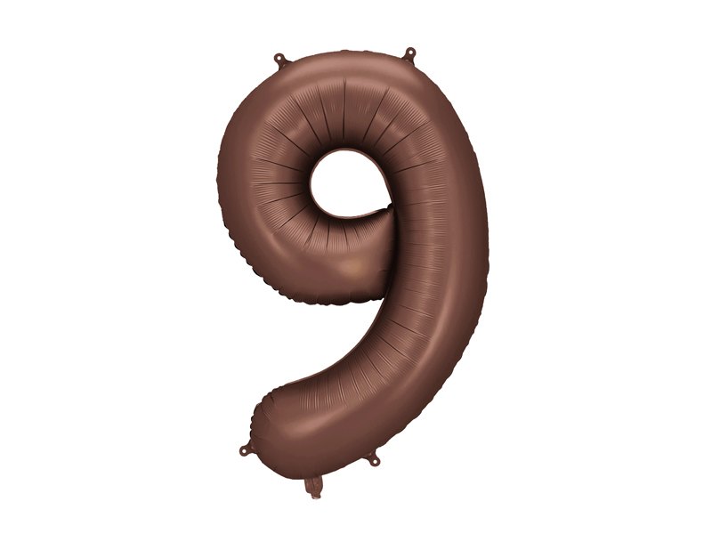 Balon foliowy Cyfra '9′, 86cm, mocca
