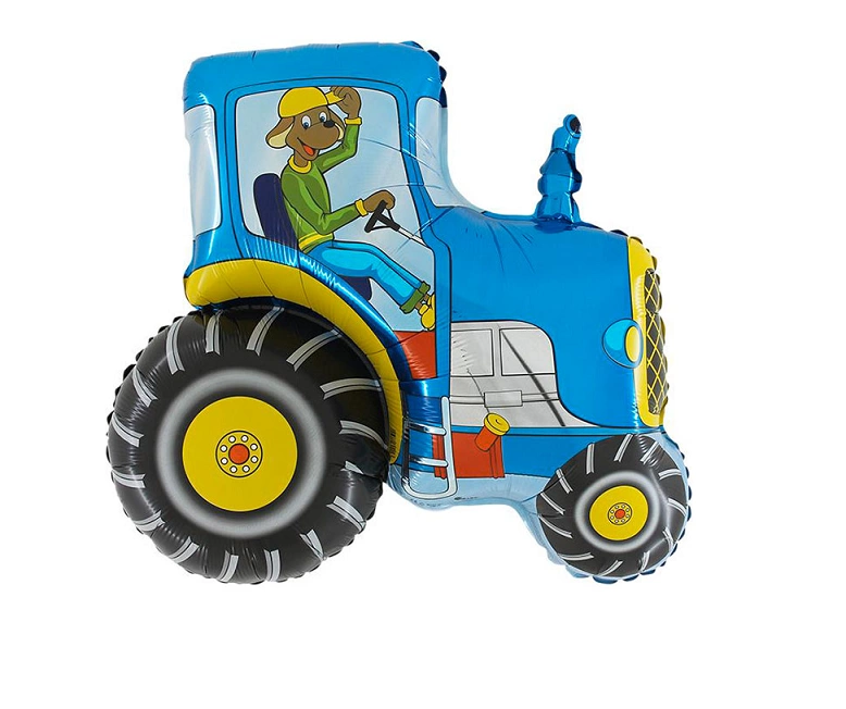Balon Foliowy Niebieski Traktor Farma, Grabo