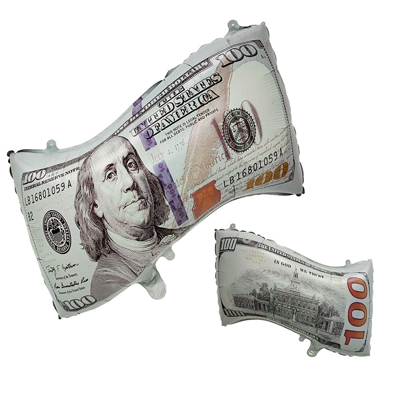 Balon foliowy w kształcie banknotu 100 dolarów