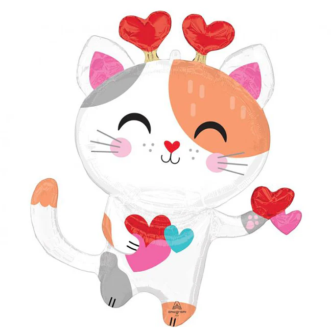 Balon foliowy z helem, kot, Anagram, 78cm – Valentine Kitty